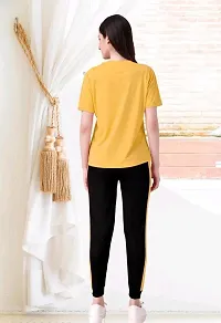 Stylish Yellow Cotton Blend Long Tracksuit For Women-thumb2