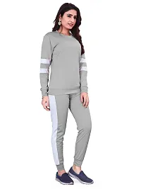 Elite Grey Polyester Solid Tracksuit For Women-thumb2