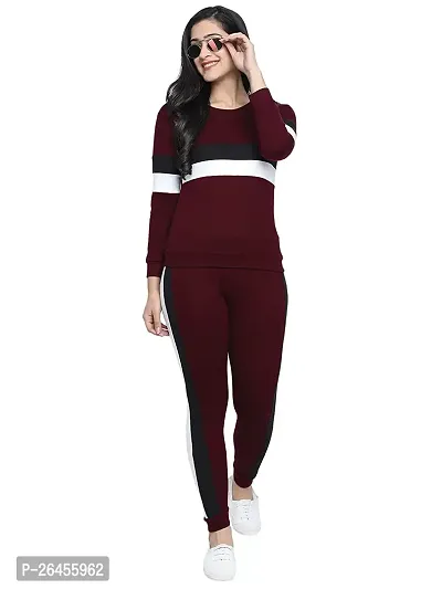 Elite Multicoloured Polyester Striped Tracksuit For Women-thumb4