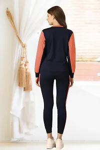 Stylish Peach Cotton Blend Long Tracksuit For Women-thumb3