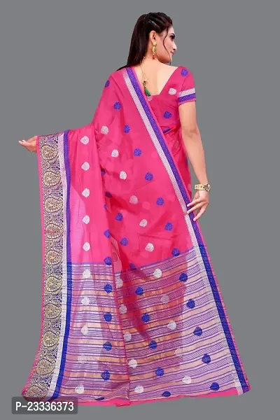 New Cotton Blend Fabric Woven Design Sari For Women-thumb4