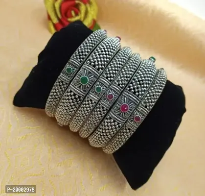INDAWAT CREATION Exclusive Siver Multicolor Bangles Women And Girl