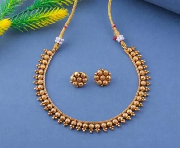 Gold Plated Alloy Festive Wear Jewellery Set