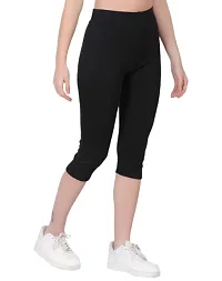 FashionWala Women's Capri Pant Combo (XL, Light Grey & Black)-thumb3