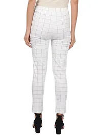 FashionWala Women's Formal Check Pant with Pockets (M, White)-thumb3