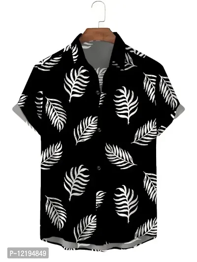 FashionWala Digital Printed Half Sleeve Casual Shirt for Men (XL, Black)-thumb0