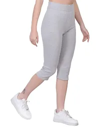 FashionWala Women's Capri Pant Combo (XL, Light Grey & Black)-thumb2