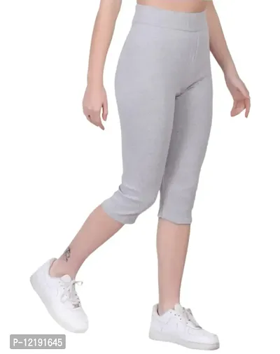 FashionWala Women's Capri Pant Combo (XL, Light Grey & Black)-thumb3