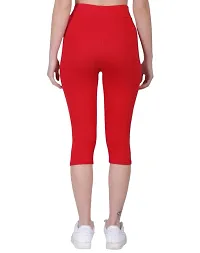 FashionWala Women's Capri Pants (M, Red & Brown)-thumb4