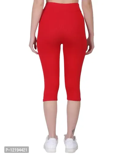 FashionWala Women's Capri Pants (M, Red & Brown)-thumb5