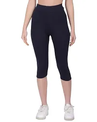 FashionWala Women's Capri Pant Combo (S, Maroon & Navy Blue)-thumb2