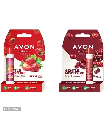 AVON Naturals Strawberry  Cherry Lip Balm Combo Pack (4.5g each) Strawberry, Cherry  (Pack of: 2, 9 g)-thumb0