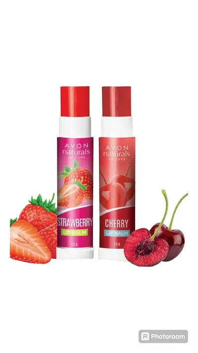 Avon Naturals Strawberry  Cherry Lip Balm Combo Pack (4.5g Each)