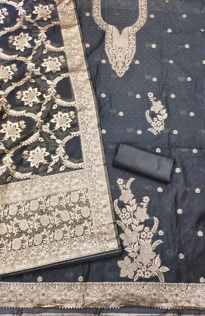 Stylish Banarasi Silk Printed Unstitched Suit