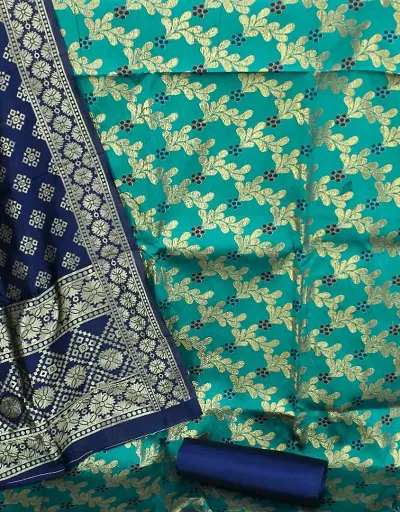 Stylish Banarasi Silk Dress Material with Dupatta