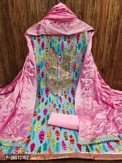 Classic Cotton Slub Dress Material with Dupatta