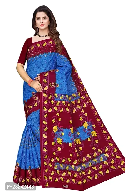 Stylish Cotton Saree with Blouse piece For Women