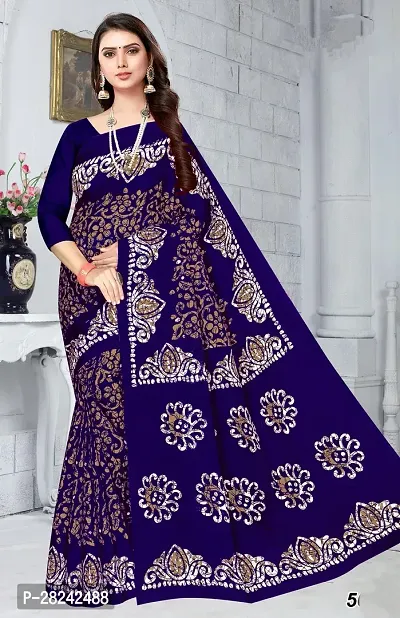 Stylish Cotton Saree with Blouse piece For Women