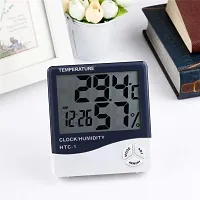 G.FIDEL Room Humidity and Temperature Meter Plastic Digital Clock and Accurate Temperature Indicator Wall Mounting and Table Top LCD Digital Alarm Clock Monitor for Indoor/Outdoor-thumb1