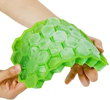 G.FIDEL Flexible Silicone Shape Honeycomb 37 Cavity Ice Cube Mould Tray for Freezer, Chocolate Cake Maker, Ice Trays for Chilled Drinks, Reusable (Multi Color)-thumb3