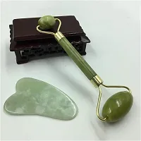 G.Fidel Facial Massager Jade Roller  Gua Sha Tool 100% Natural Himalayan Stone for Face Neck Healing Skin Wrinkles  Serum Application-thumb1