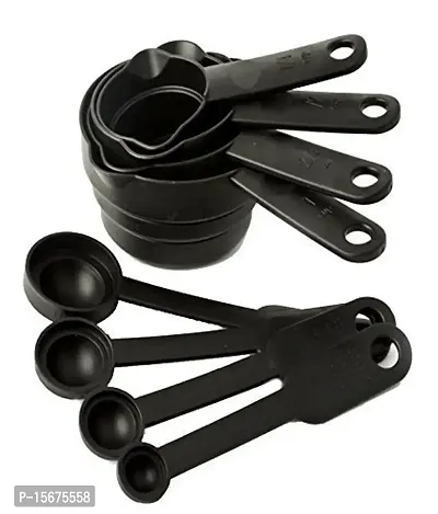 G.FIDEL 8 Measuring Cups Spoons Space Saving Design Kitchen Tool Cooking Baking Measurement Set Bakeware Compact Food Measure Spoon Cup of Plastic Silicone-thumb2