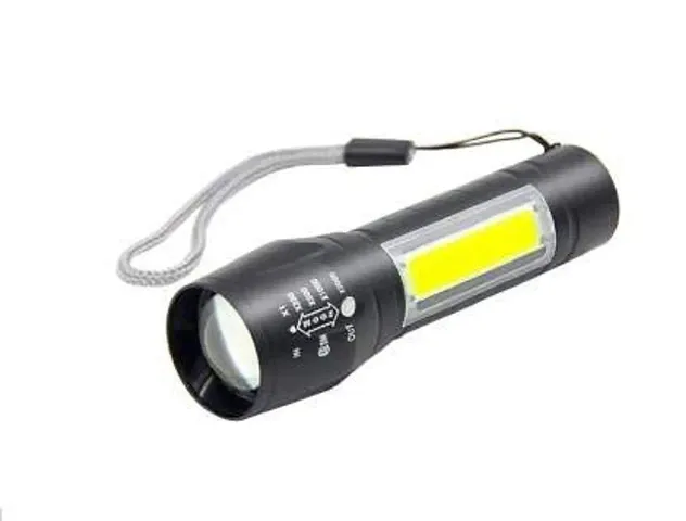 G.FIDEL LED Flashlight with COB Light Mini Waterproof Portable LED XPE COB Flashlight USB Rechargeable 3 Modes Pen Clip Light Flashlight with Hanging Rope Small Size Black Colored