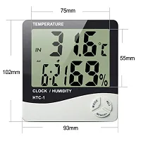 G.FIDEL Room Humidity and Temperature Meter Plastic Digital Clock and Accurate Temperature Indicator Wall Mounting and Table Top LCD Digital Alarm Clock Monitor for Indoor/Outdoor-thumb4