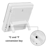 G.FIDEL Room Humidity and Temperature Meter Plastic Digital Clock and Accurate Temperature Indicator Wall Mounting and Table Top LCD Digital Alarm Clock Monitor for Indoor/Outdoor-thumb3