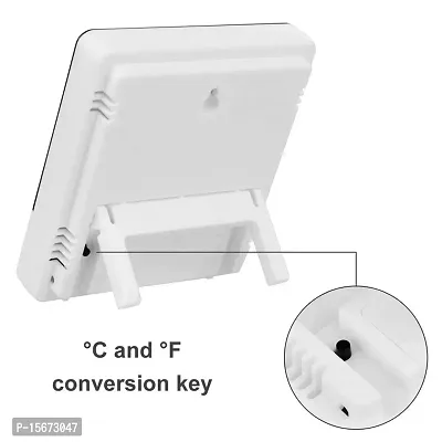 G.FIDEL Room Humidity and Temperature Meter Plastic Digital Clock and Accurate Temperature Indicator Wall Mounting and Table Top LCD Digital Alarm Clock Monitor for Indoor/Outdoor-thumb4