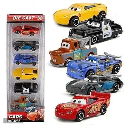 G.FIDEL New 6pcs Deesney Pixar Cars Lighting McQueen Mater Diecast Cars Kid Toy Set Playset(Multicolor)