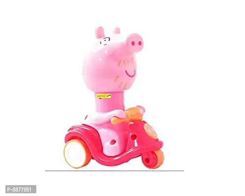 G.FIDEL Push and Go Scooter Pig ; Early Learning Toy ; Non Toxic ; Press  Go Toy ; Multi Color ; Age 2 Years  Above-thumb0