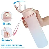 3 Set of Bottles | Water Bottle with Straw Time Marker, Portable Water Cups for Sports, Fitness | 2000ML 900ML 500ML(MULTI - COLOR) Sports Bottles-thumb1