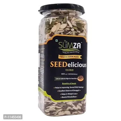 Slimza Premium Quality SEEDs Mix (210gm)| Flax, Pumpkin, Watermelon, Muskmelon, Sunflower-thumb0
