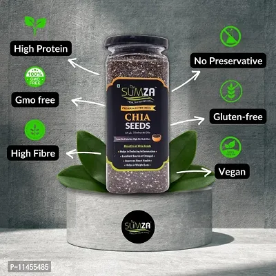 Slimza Healthy Premium Chia Seeds (230gm) | High Protein, Fiber | Weight Loss | No Preservative | Vegan-thumb3
