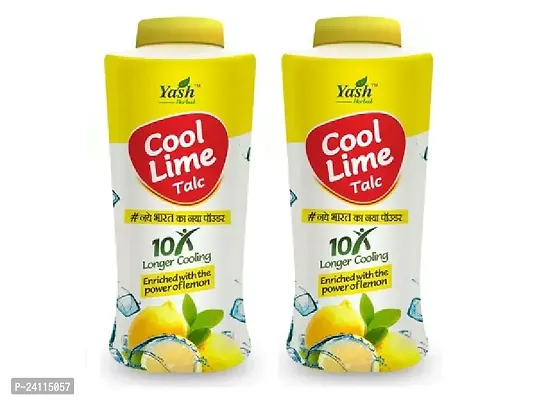 Yash herbal Cool lime talc longer cooling Enriched with the power of lemon 100gm(Pack of 2)