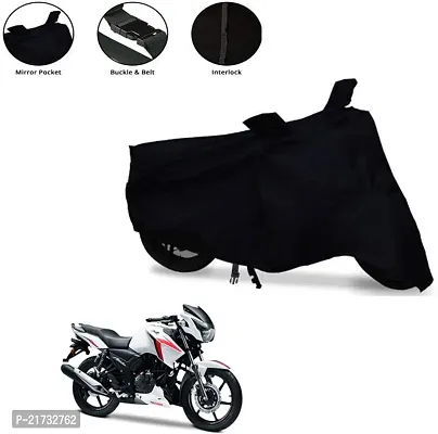 TVS Apache Body Cover 100% Waterproof Uv Protection Two Wheeler Cover (Black)
