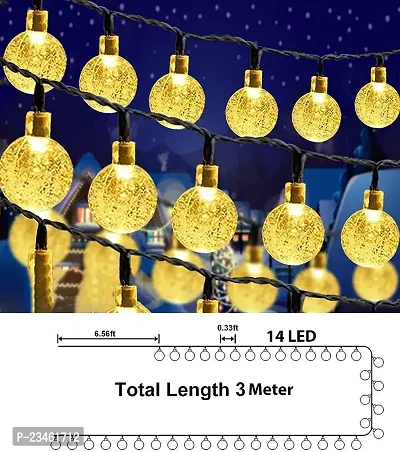 Crystal Bubble Ball String Light with 14 LED Lights for Home Decoration Warm White Steady-thumb5