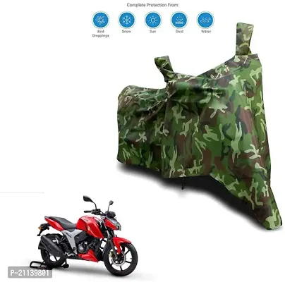 TVS Apache RTR 160 4V Body Cover 100% Waterproof Uv Protection Two Wheeler Cover (Green)-thumb0