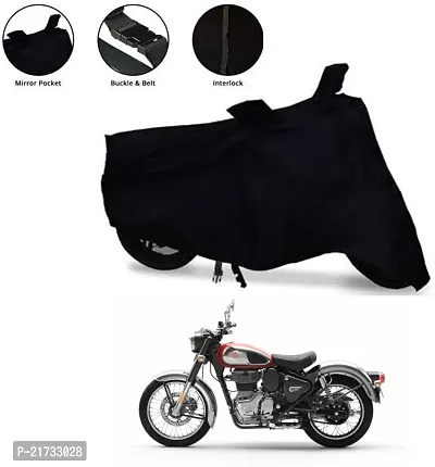 Two Wheeler Body Cover for Royal Enfield Bullet Classic Squadron BS6(Black)