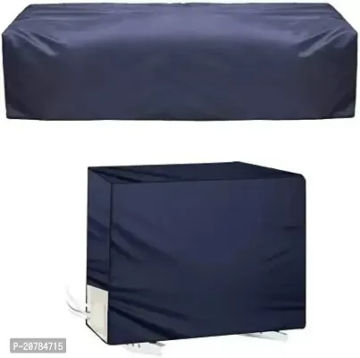 Split Waterproof AC Cover for Split 1 ton, Navy Blue Color-thumb0