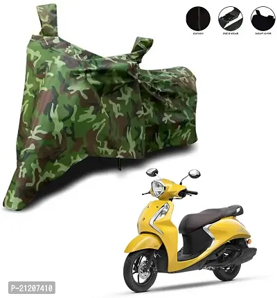 Yamaha Fascino 125 FI Waterproof Dustproof Scooty Bike Cover (Green)-thumb0