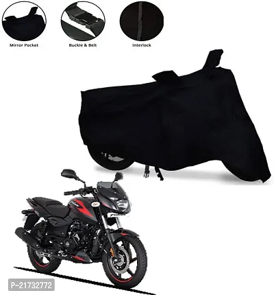 Bajaj Pulsar 180F BS6 Bike Body Cover Waterproof Uv Protection Two Wheeler Cover (Black)