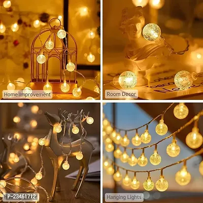 Crystal Bubble Ball String Light with 14 LED Lights for Home Decoration Warm White Steady-thumb4