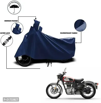 100% Waterproof Royal Enfield Bullet classic Classic Gunmetal Cover (Blue)