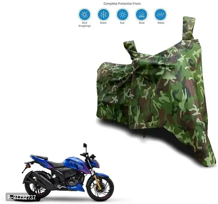 TVS Apache RTR 200 Body Cover 100% Waterproof Uv Protection Two Wheeler Cover (Green)