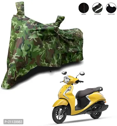 Yamaha Fascino 125 BS6 Waterproof Dustproof Scooty Bike Cover (Green)-thumb0