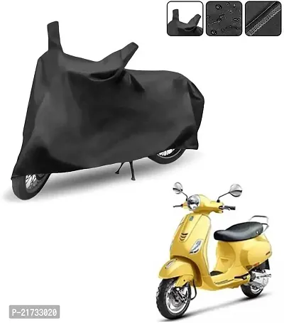 Scooty Cover 100% Waterproof Uv Protection  Vespa VXL 125 BS6 (Black)-thumb4