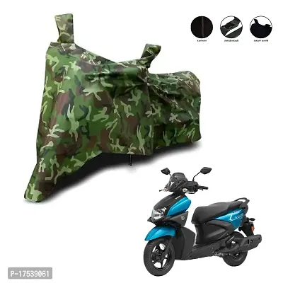 Water Resistant Dustproof Yamaha RAYZR 125 Fi Scooty Bike Cover (Jungal Green)-thumb0