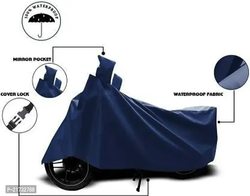 TVS Apache Body Cover 100% Waterproof Uv Protection Two Wheeler Cover (Blue)-thumb2